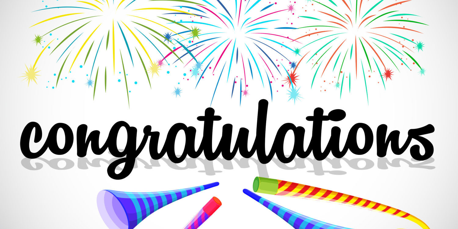 Card template with fireworks and party horns