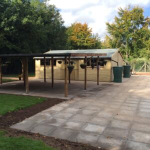 Paving around site